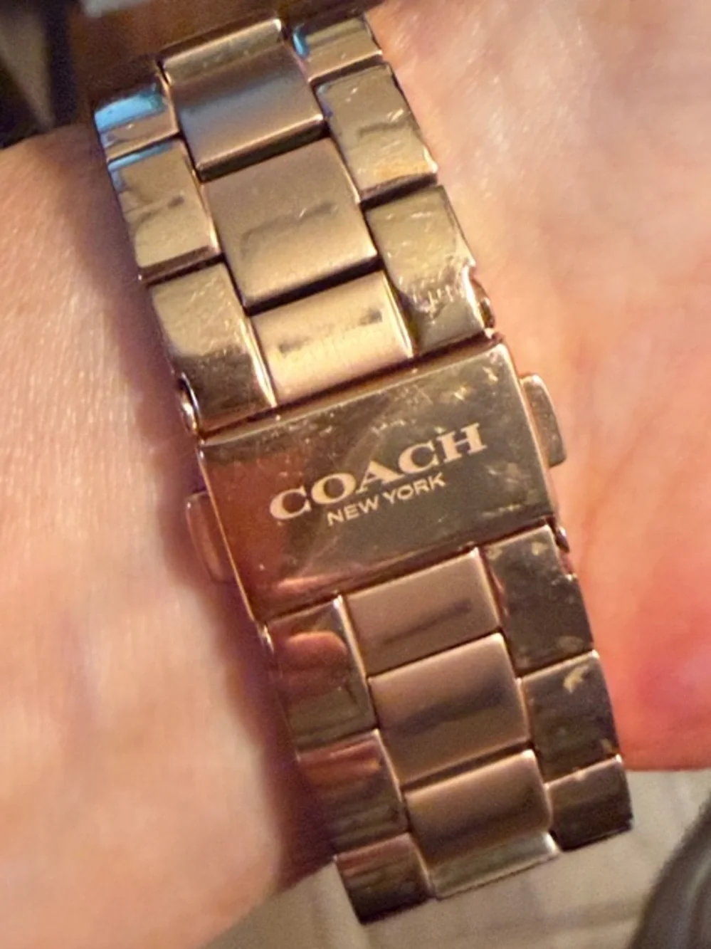 Coach Rose Gold Glitter Dial Bracelet Watch